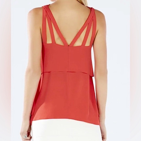 BCBGmaxazria juliya multi-strap layered top poppy size Medium New - Picture 2 of 16